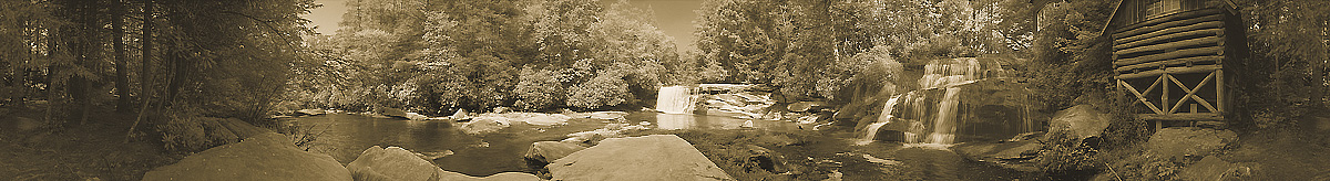 Twin Falls | French Broad Falls |Mill Shoals Falls | Twin Falls | The Blue Ridge Mountains of North Carolina | The Blue Ridge Parkway | James O. Phelps | 360 Degree Panoramic Photograph
